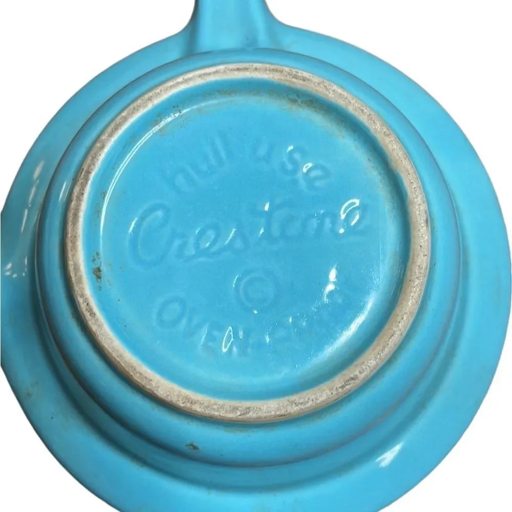 Vintage Hull by Crestone Oven Proof Lidded Casserole dishes x 3 turquoise blue